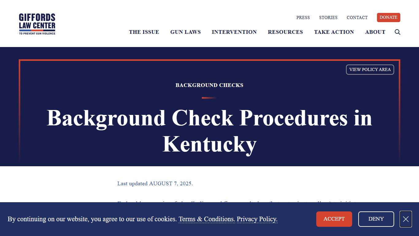 Background Check Procedure Laws in Kentucky Giffords